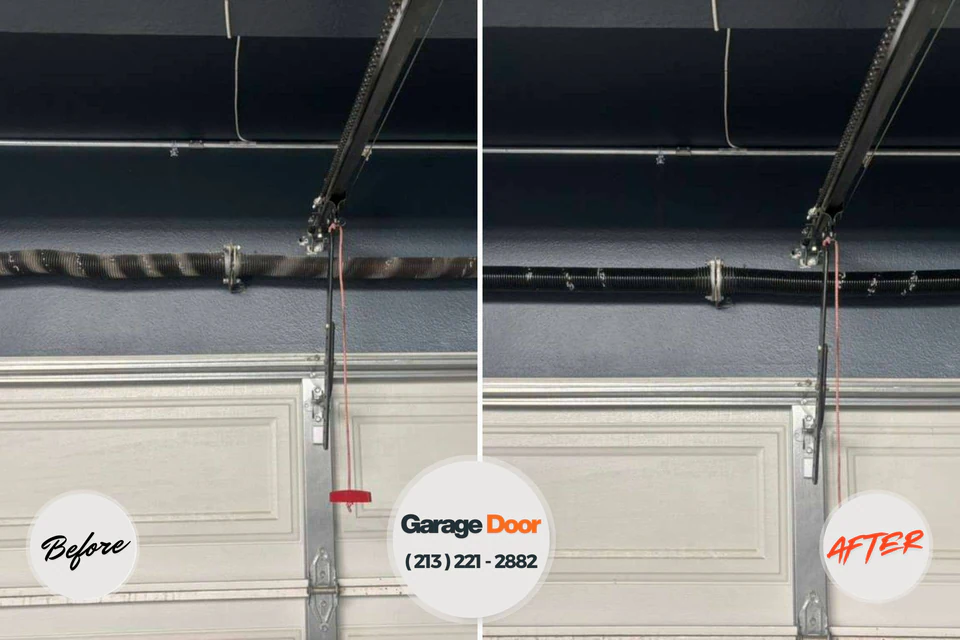 Before and after: garage door repair Bridgeport, WA